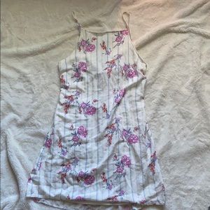 Open-Back White Floral Dress